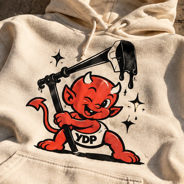 YDP mascot hoodie concept, concept mockup